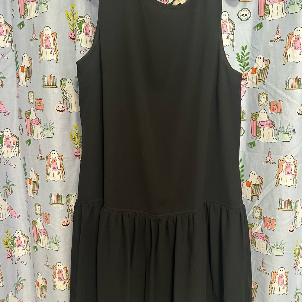 LOFT Black Sleeveless Tiered Dress